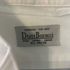 Three piece tux shirt, tie and red vest